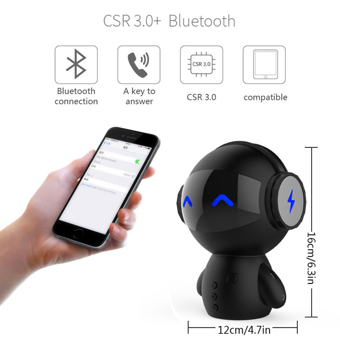 2 in 1 Speaker Bluetooth Portable + Power Bank Model Robot 