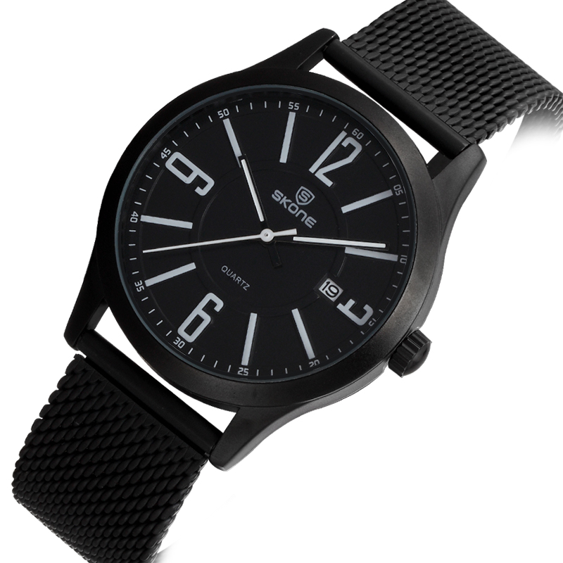 SKONE Casual Men Stainless Steel Strap Watch Water 