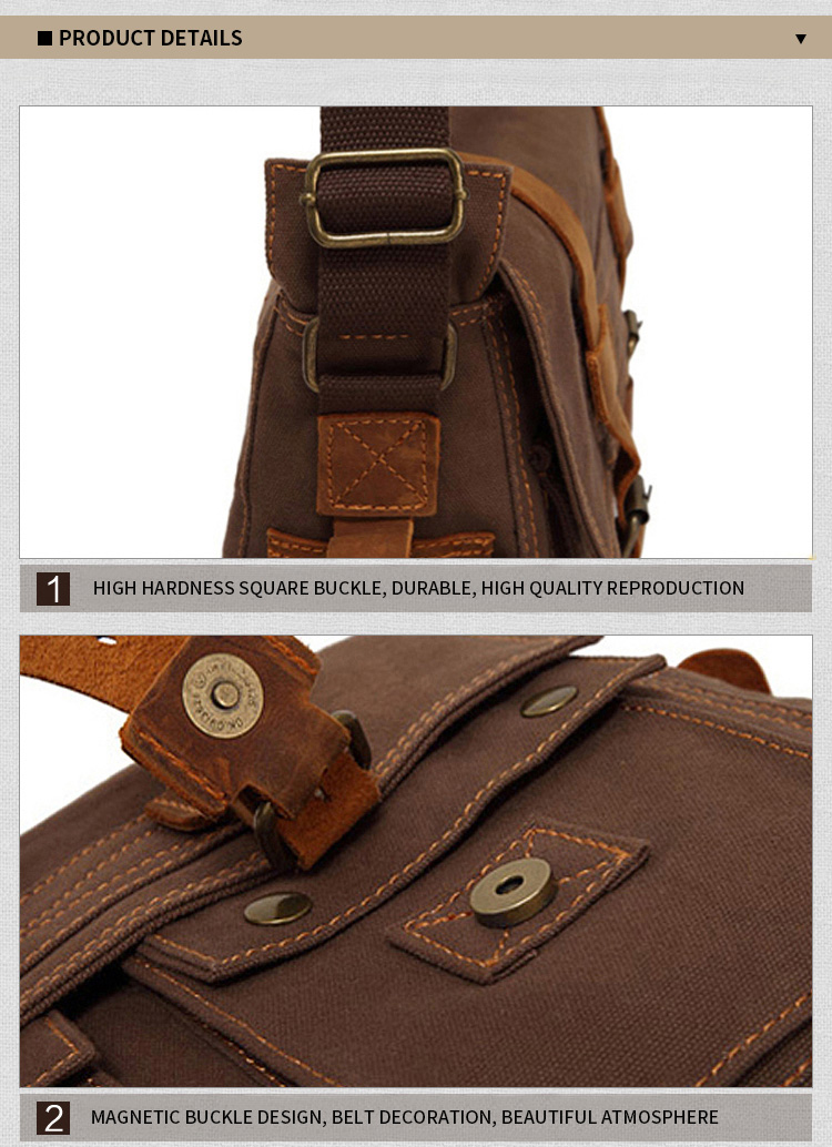 Augur Tas Selempang  Canvas Military Messenger Bag Coffee 