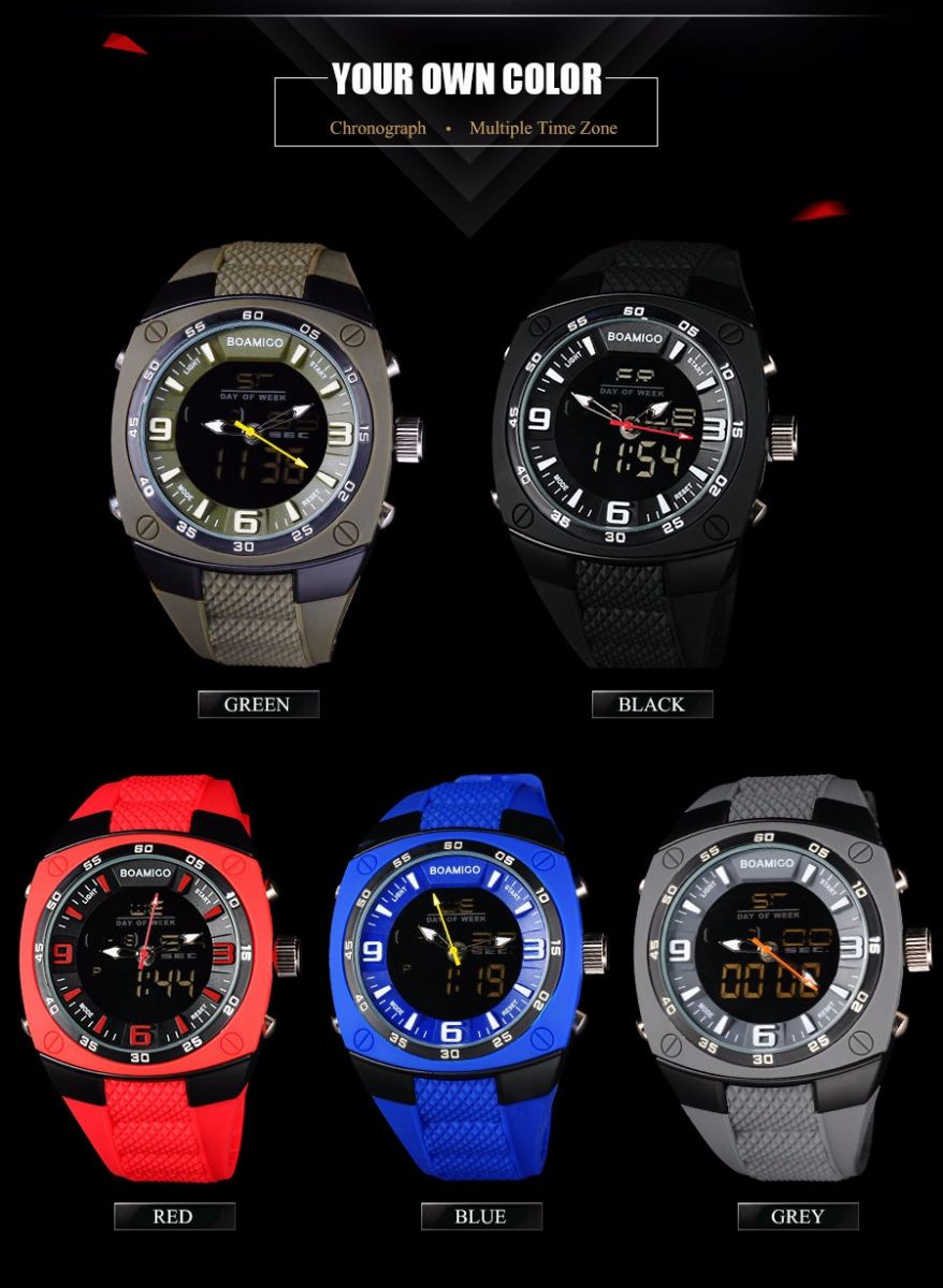 BOAMIGO Jam Tangan Analog Digital Pria - F-602 - Army