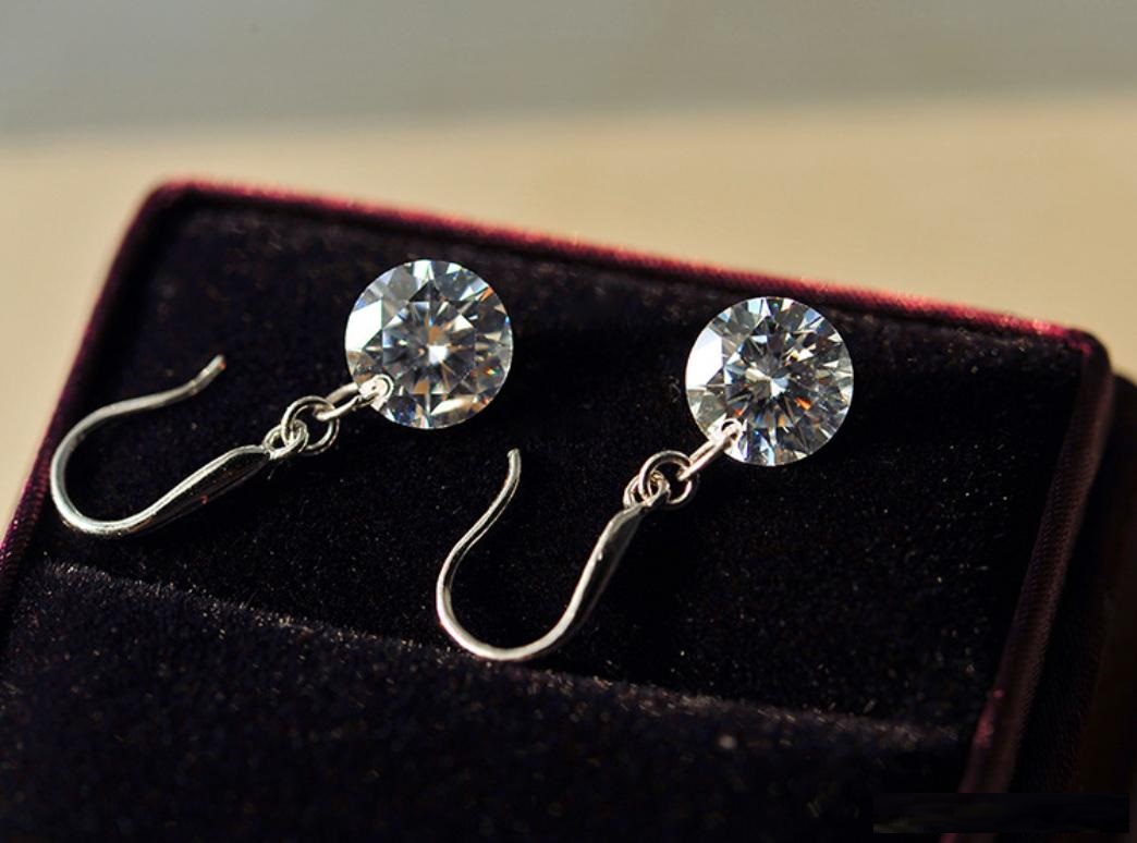 diamond sterling earrings