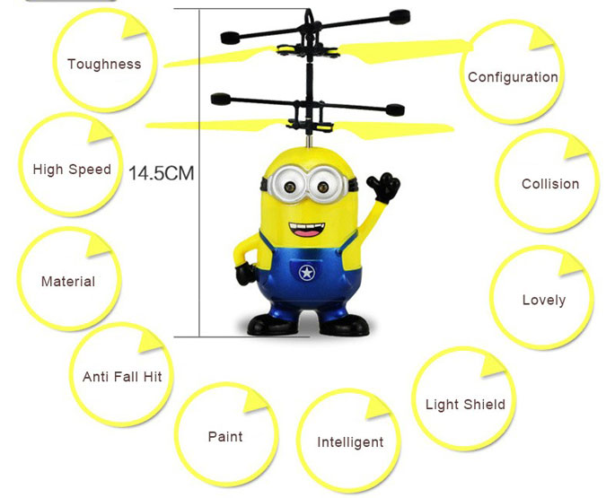  Mainan  Flying Ball Model Minion Blue Yellow 