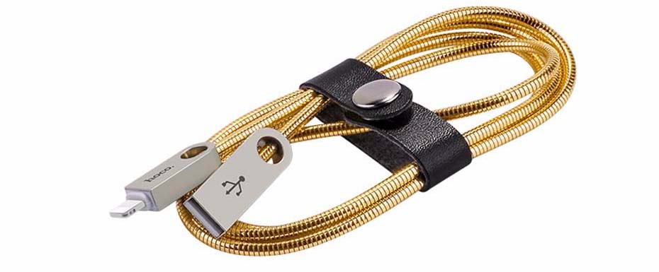 Hoco Zinc Alloy Metal Lightning Charging Cable - U8