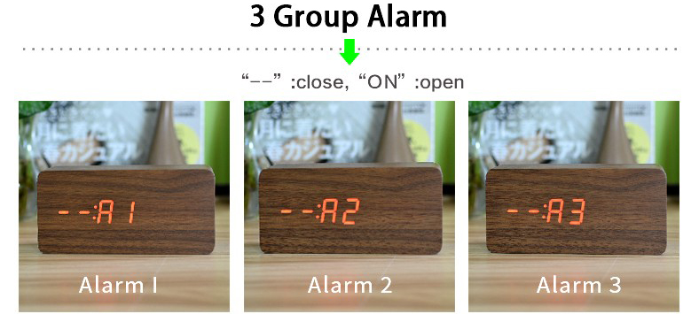 Jam Alarm LED Wood – Black White – kakaktuastore.com