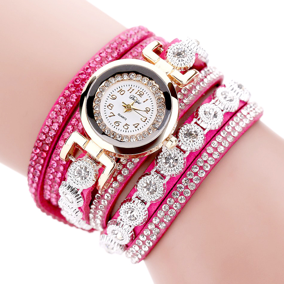 Jam Tangan Wanita Model Gelang Rhinestone - DY038 - White 