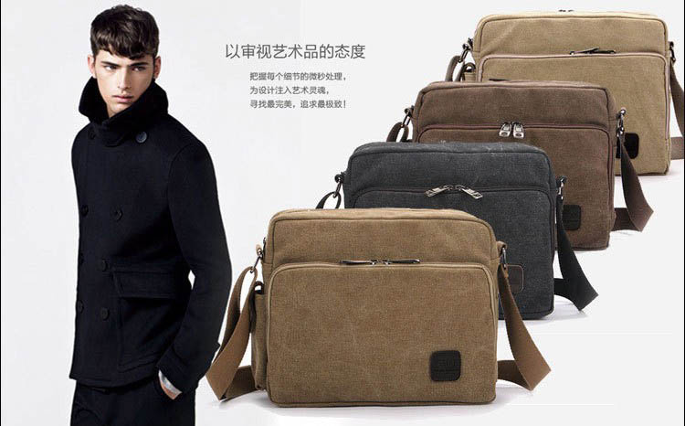 Jinqiaoer Tas  Selempang  Pria Black Gray 