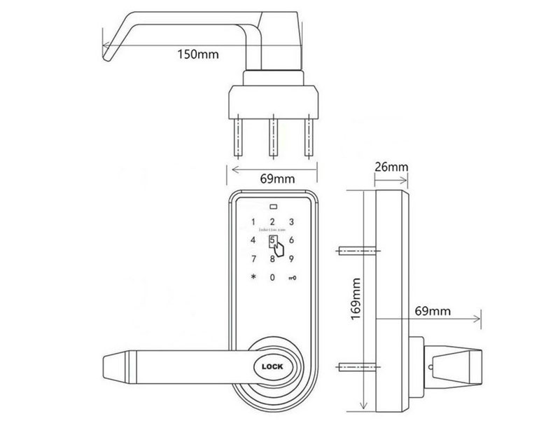 L S Gagang Pintu  Elektrik  Touchsreen Digital Lock Smart 