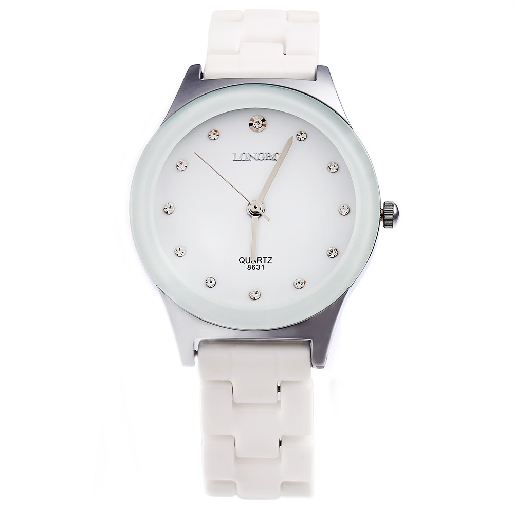 Longbo Jam Tangan Pria Luxury Ceramic - 8631 - White 