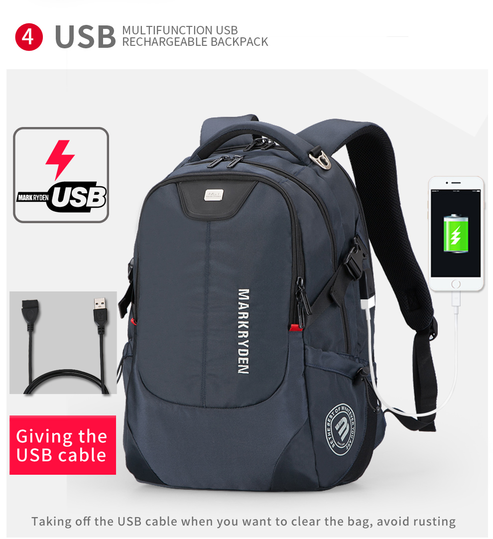 Mark Ryden Tas Ransel Laptop dengan USB Charger Port 