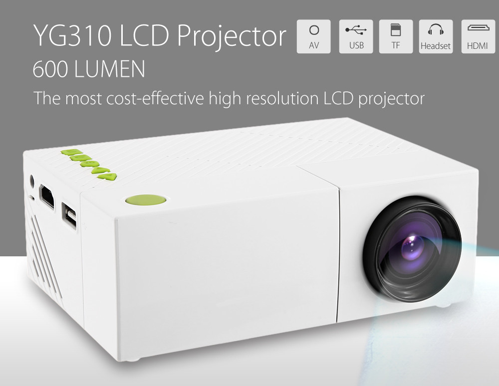  Proyektor Mini  LCD 1080P 600 Lumens YG310 White 