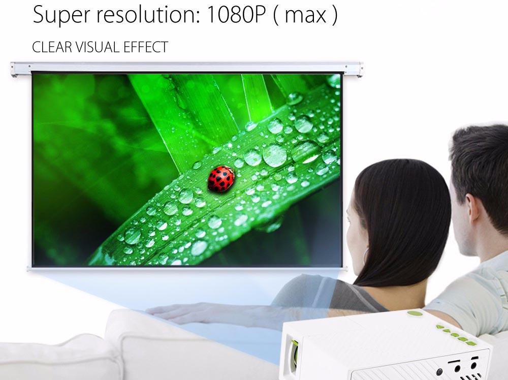 Proyektor Mini LCD 1080P 600 Lumens - YG310 - White 