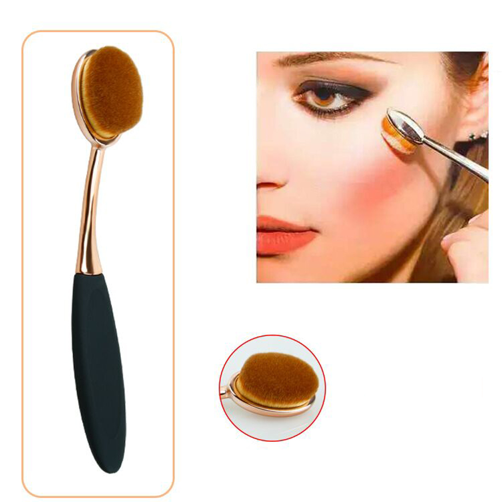 Kuas Kosmetik Make Up Oval Brush Wajah 10 PCS Black Gold