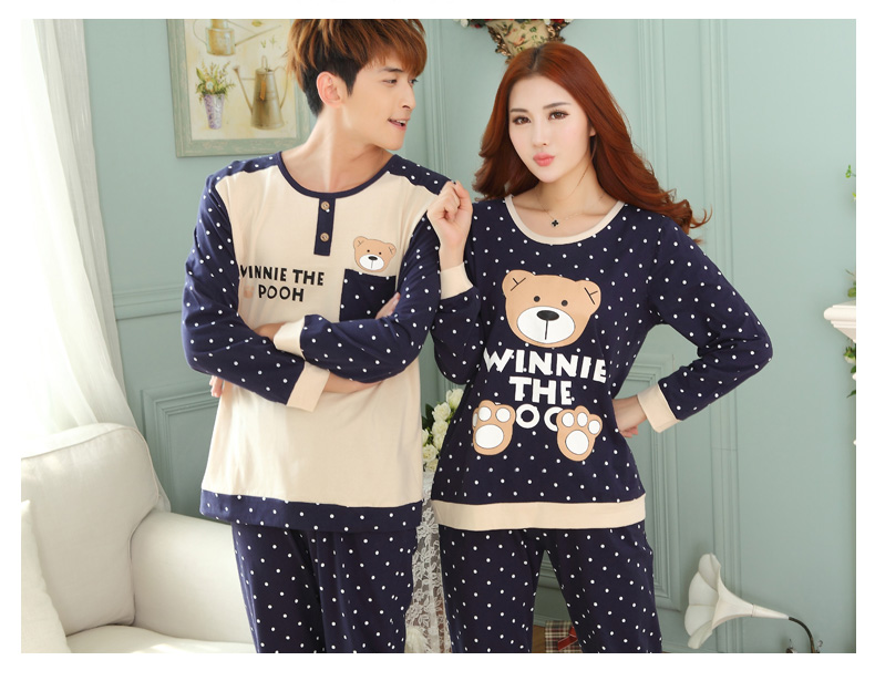 Piyama Couple  Pria Model  Beruang Polkadot  Size XXL 