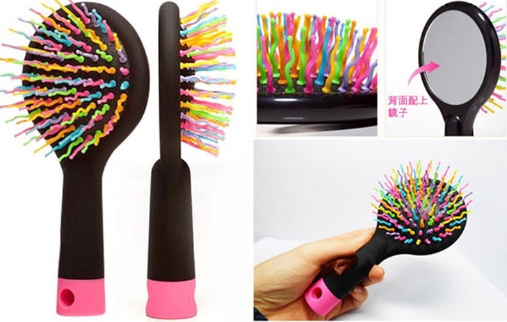 Rainbow Airbag Massage Comb Sisir Pijat - Black 