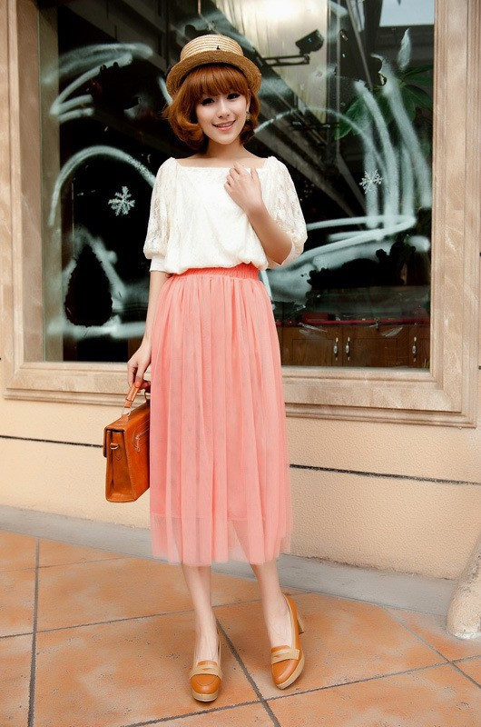  Rok  Chiffon Tutu  Wanita All Size Cream  JakartaNotebook com