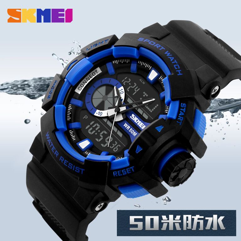 SKMEI Casio Men Sport LED Watch Water Resistant 50m - AD1117 - Blue 