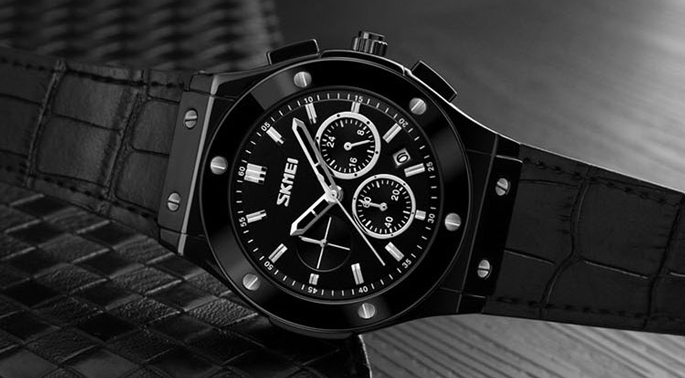 SKMEI Jam Tangan Analog Elegan Pria - 9157 - Black 