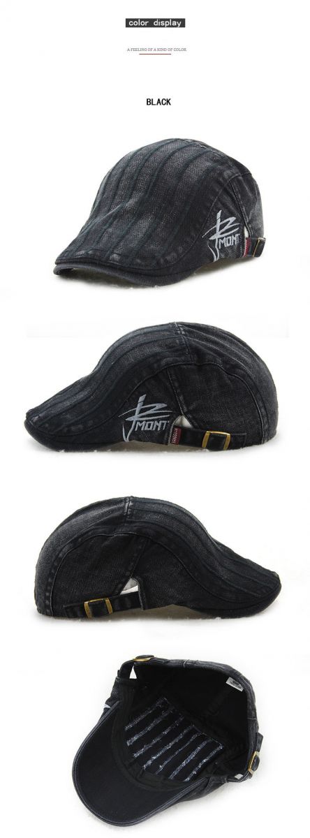 Topi Baret Pria England Retro - Black - JakartaNotebook.com