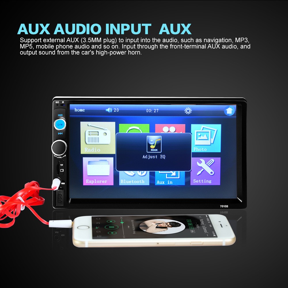 Audio Player Mobil Universal Bluetooth Touch Screen Black