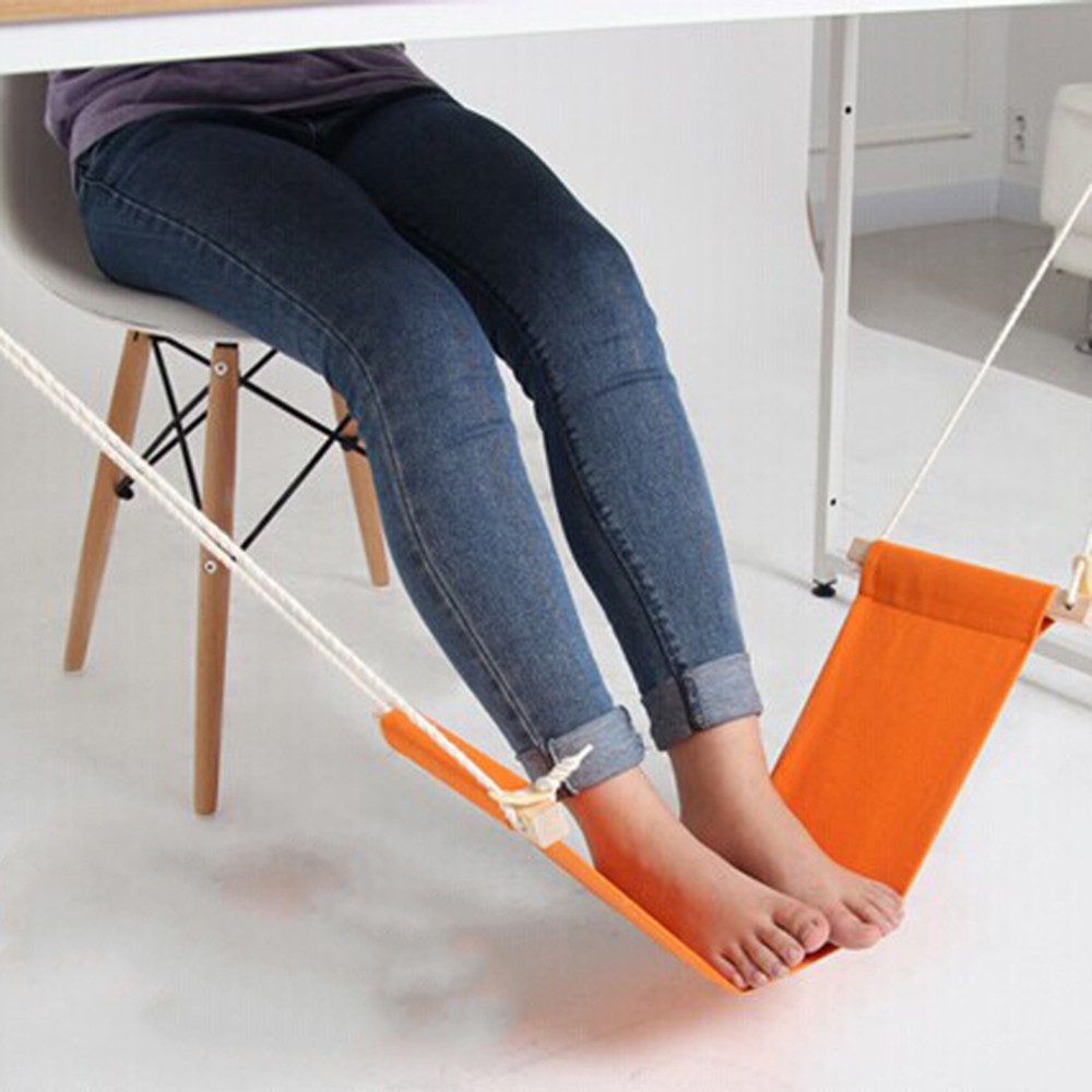 Mini Hammock Tablet Foot Rest / Pijakan Kaki Meja - Orange 