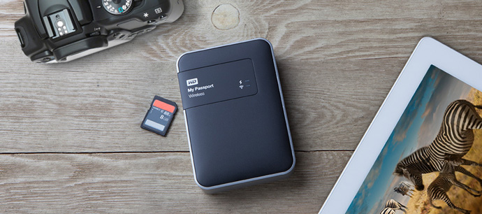 WD My Passport Wireless USB 3.0 External Hard Drive - 1TB 