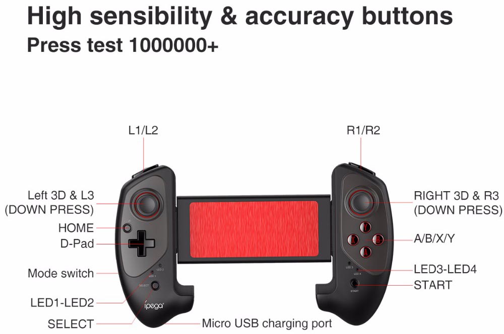 Ipega Telescopic Bluetooth Gaming Controller – PG-9083 