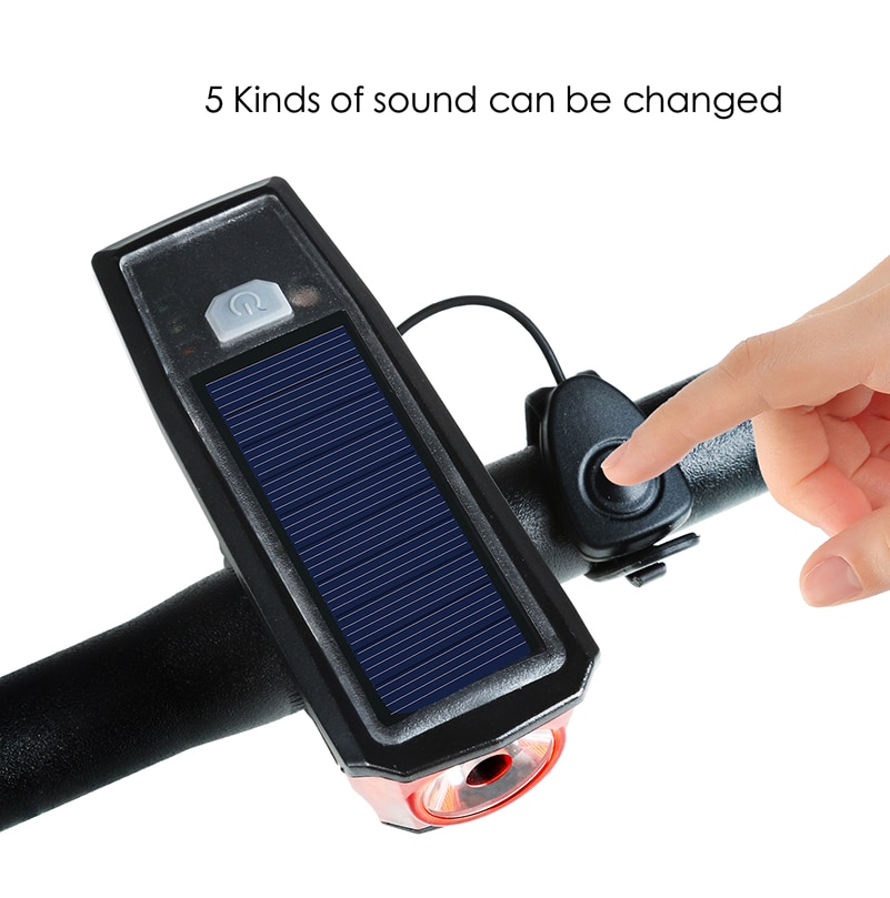  WEST  BIKING  Lampu  Klakson  Sepeda  Solar  USB  Power 