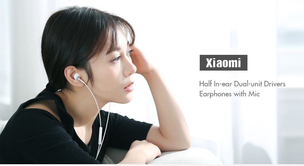 Xiaomi Earphone Earpods Half In-Ear with Mic - Black 