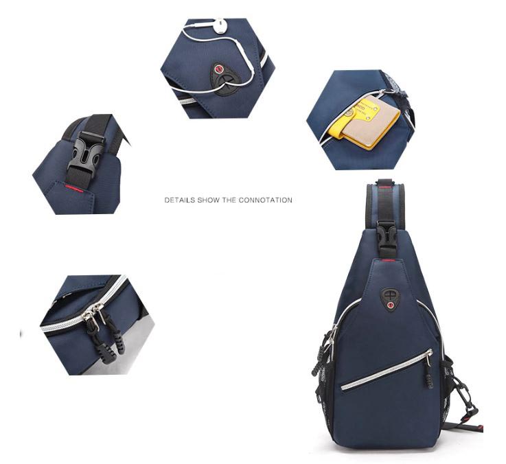  Tas Selempang Oxford  Leisure Cloth Waterproof Blue 