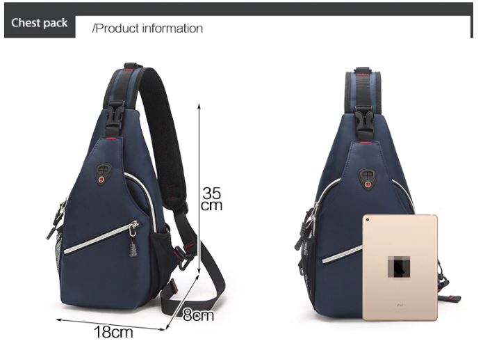  Tas Selempang Oxford  Leisure Cloth Waterproof Blue 